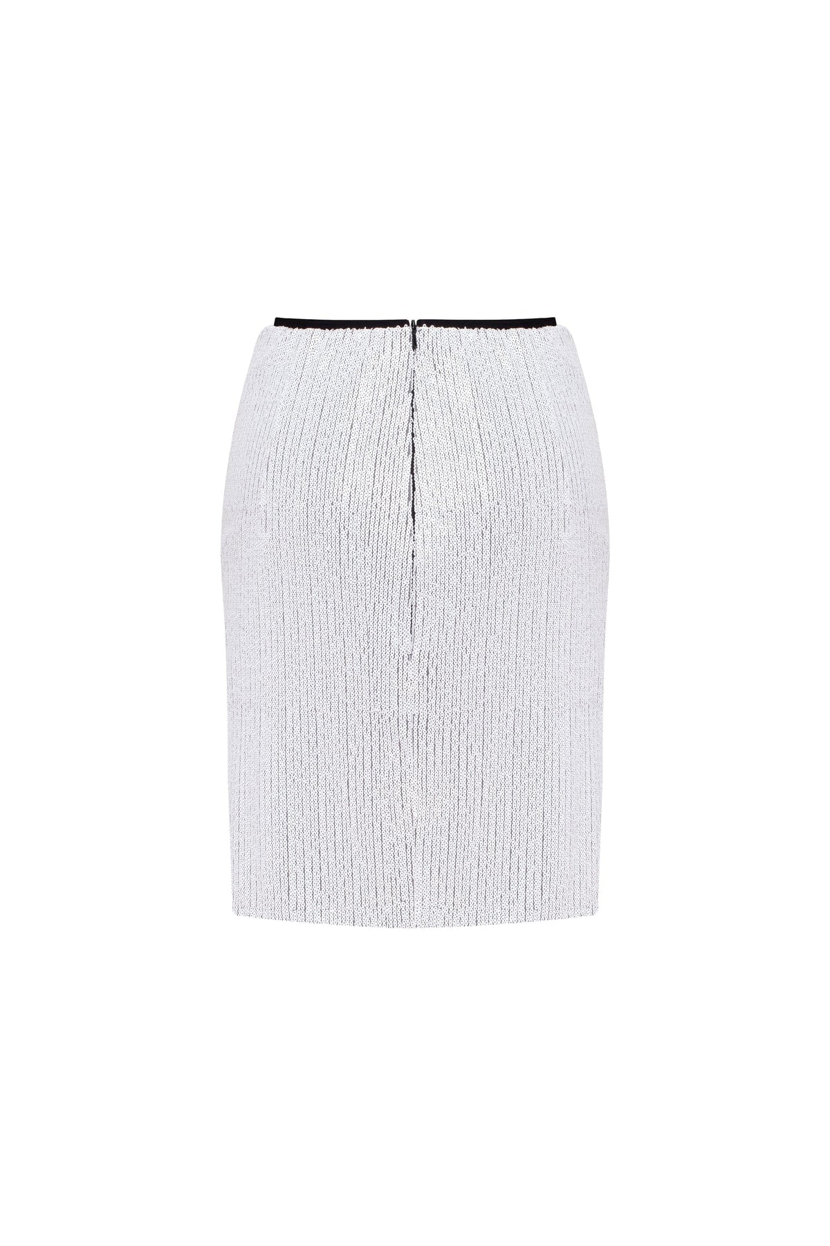 White sequined wrapped mini skirt Midnight Walk