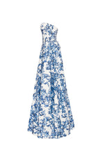 Ravishing blue hydrangea corset maxi dress Garden of Eden