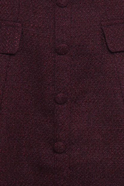 Sutton Mini Dress Plum Tweed