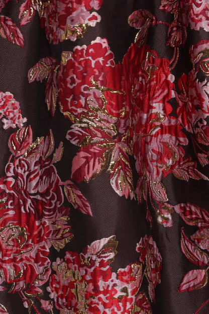 Betina Bow Front Maxi Dress Brown Floral