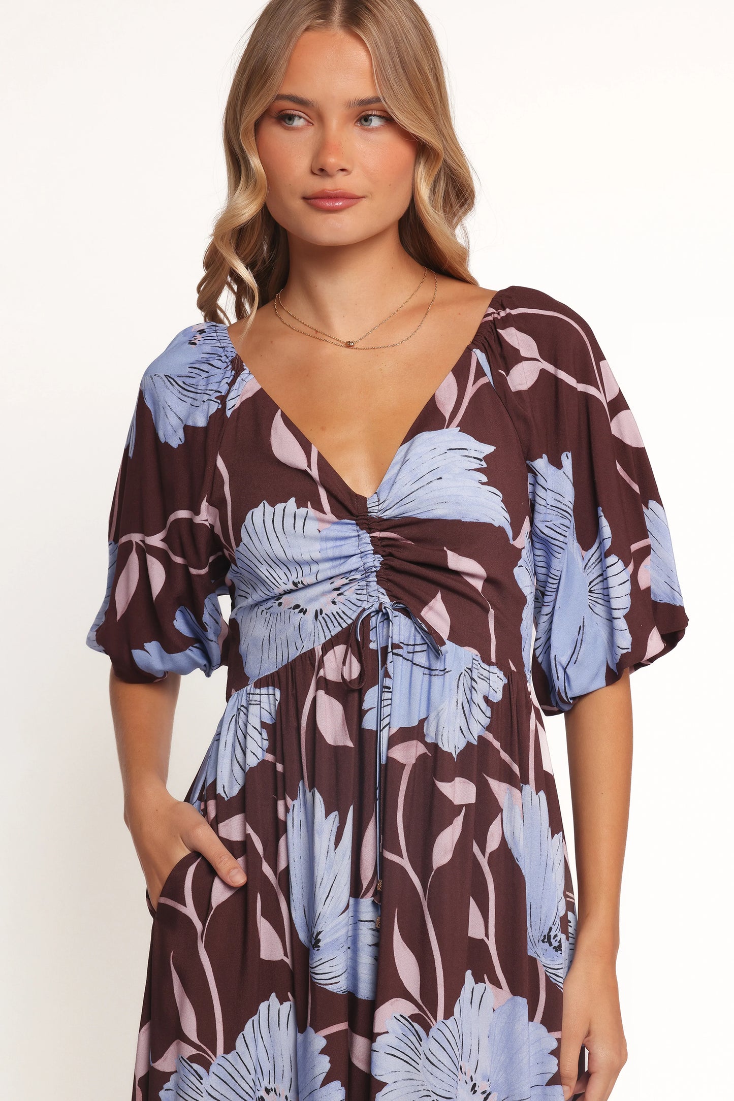 Annabella Maxi Dress Blue Poppies