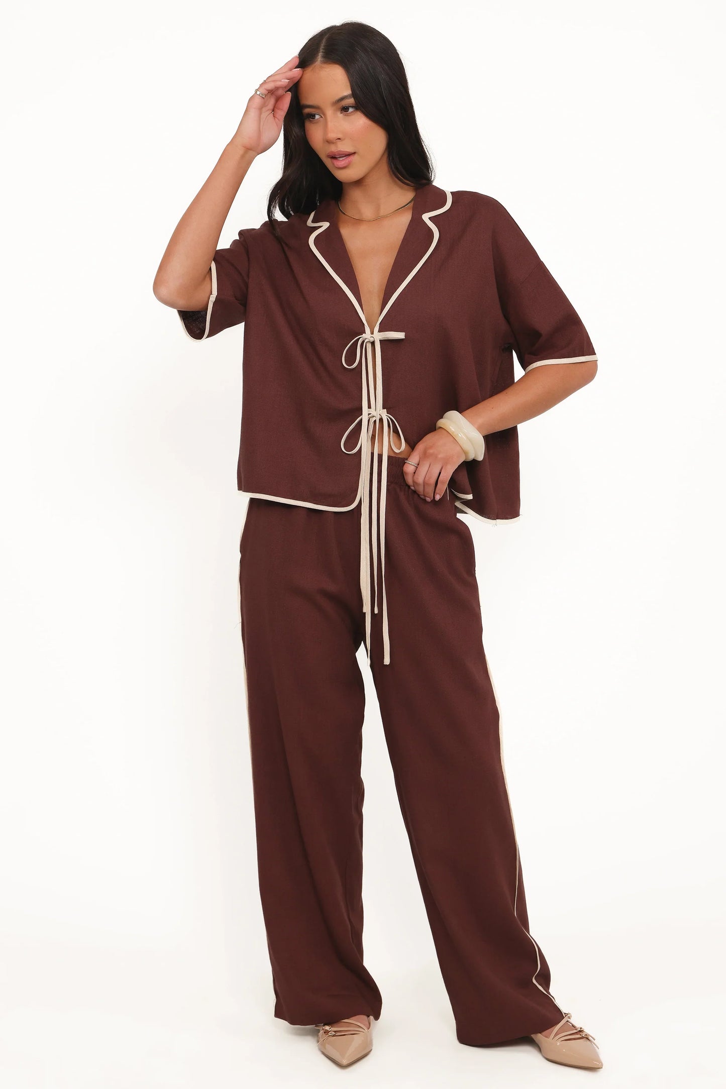Dalton Pant Brown Cream