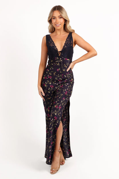 Cammy Maxi Slip Dress Midnight Floral