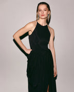 Black Elastic Maxi Dress