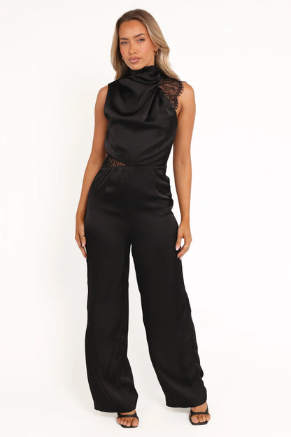 Brinley One Shoulder Jumpsuit Black