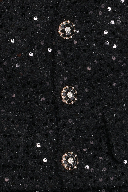 Valentina Cropped Blazer Black Sequin