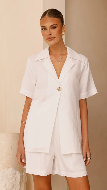 Emmaline Button Shirt White
