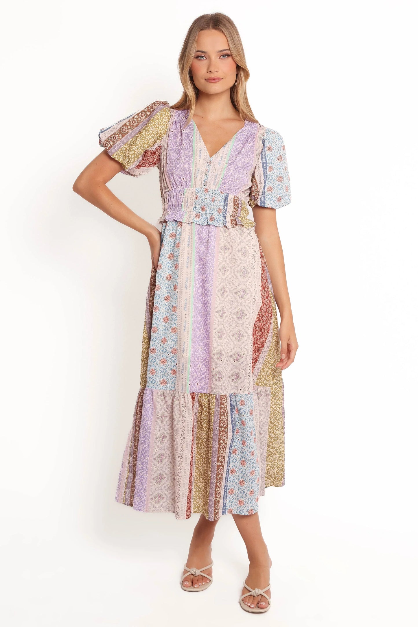 Verona Patchwork Midi Dress Botanic Multi