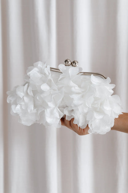 Mon Amour Floral Clutch White
