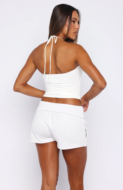 Timing Is Right Halter Top White
