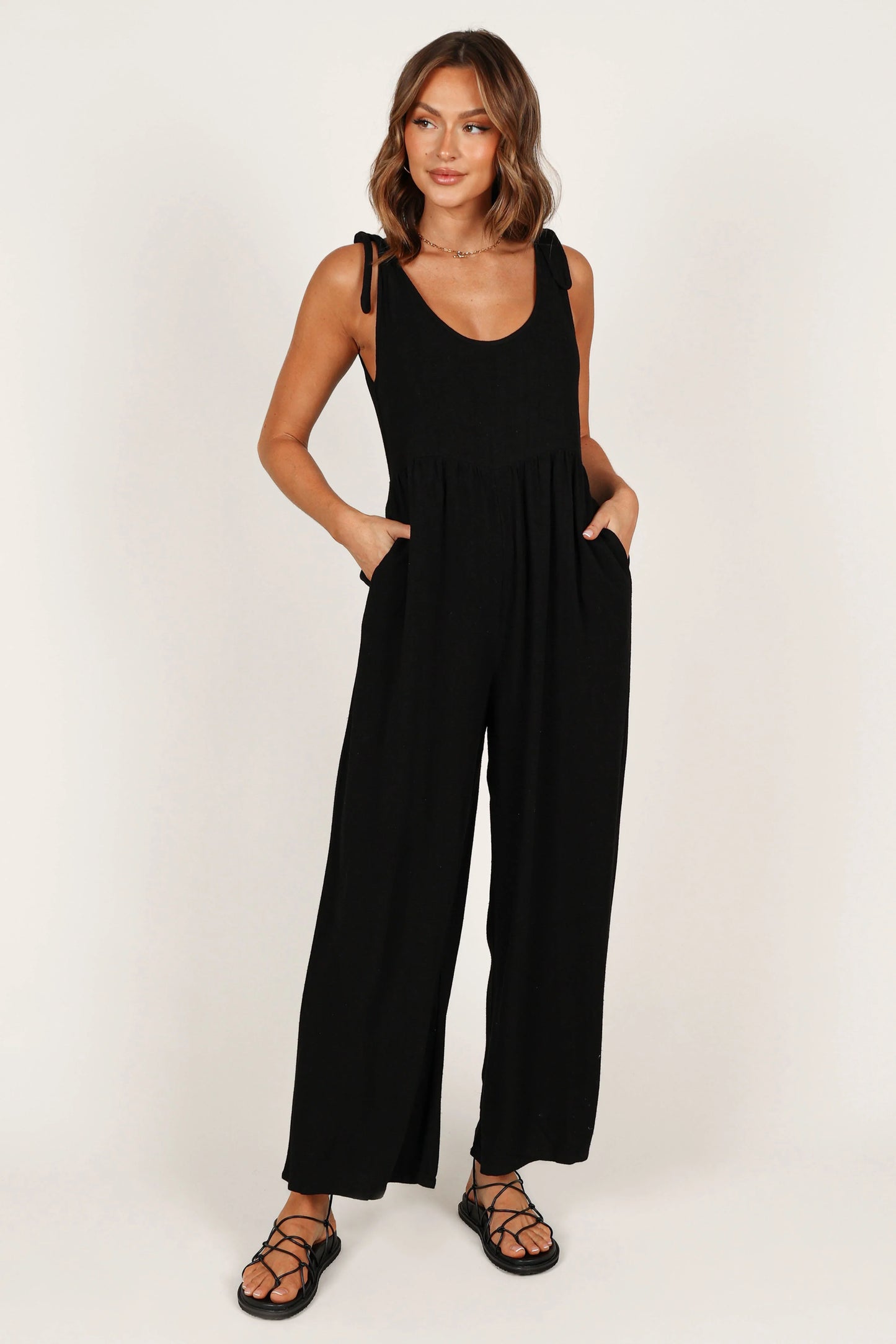 Ayla Linen Jumpsuit Black