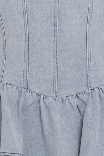 Ellen Strapless Mini Dress Light Denim