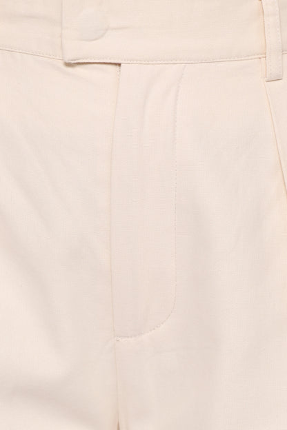 Asher Tie Detail Tapered Leg Pants Cream