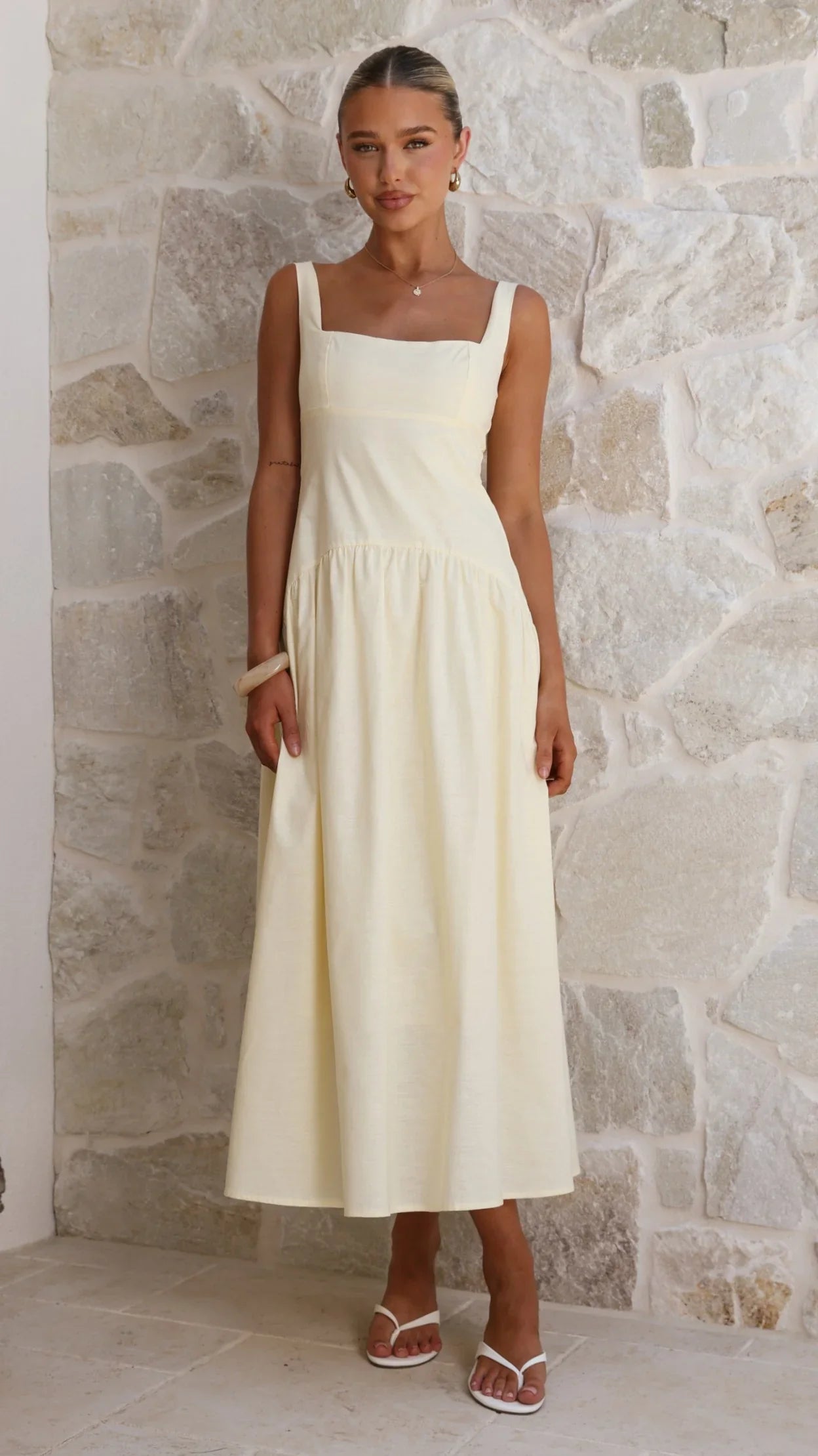 Lucy Drop Waist Maxi Dress Butter
