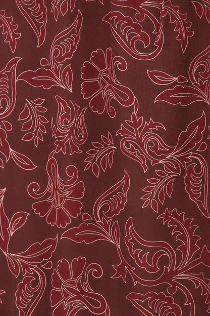 Keziah Long Sleeve Maxi Dress Burgundy Paisley