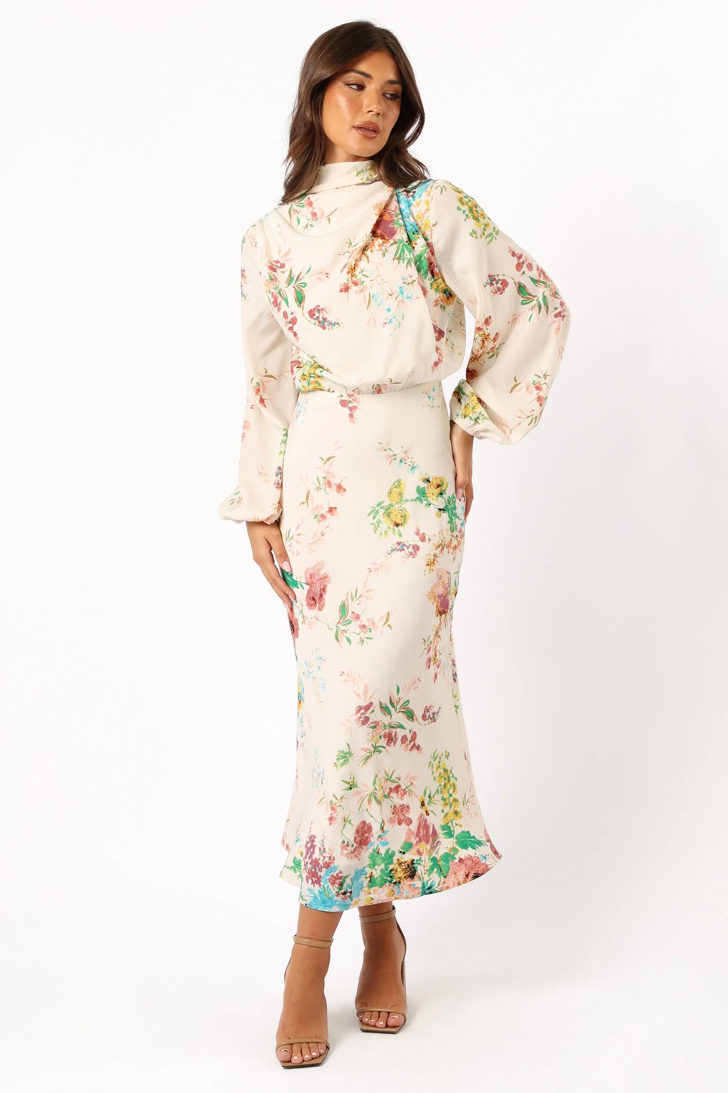 Sophia Long Sleeve Dress White Floral