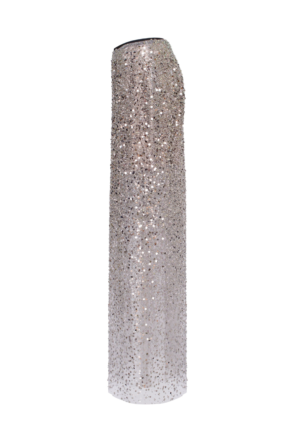 Showstopper fully sequined silver fitted maxi skirt Midnight Walk