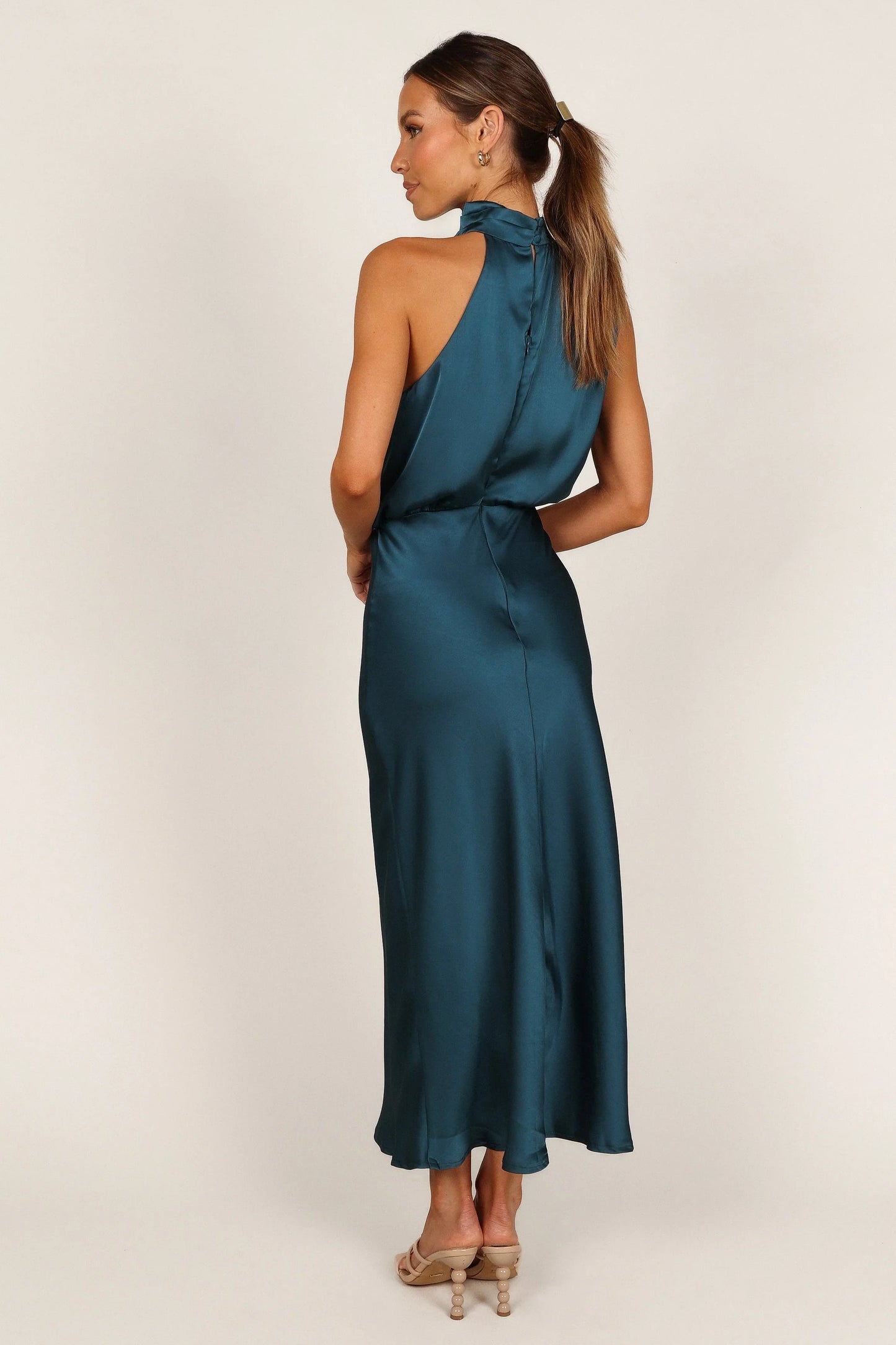 Anabelle Halter Neck Midi Dress Teal