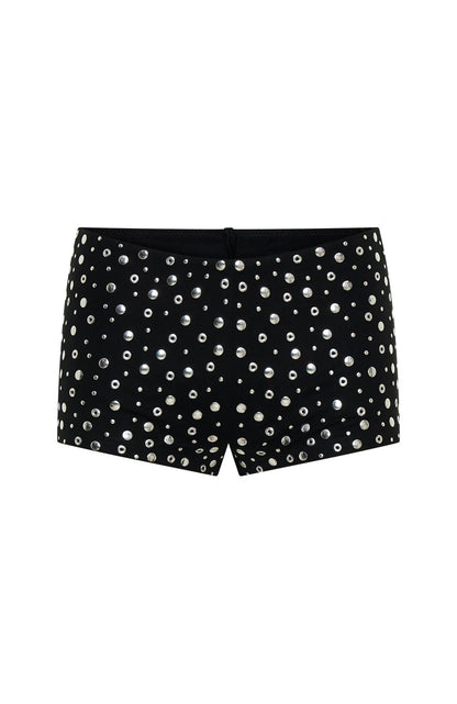 Festival Feels Embellished Shorts Black