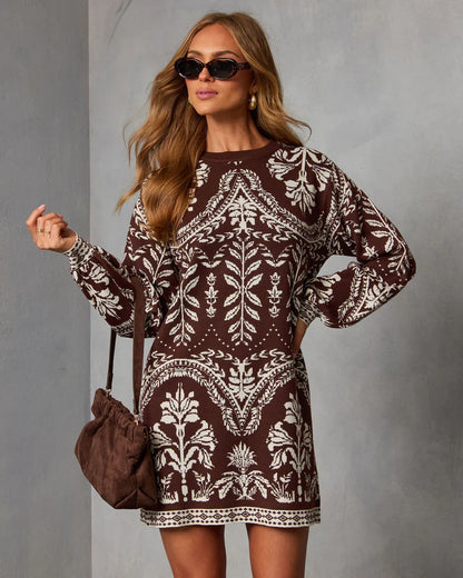 Deysi Printed Sweater Mini Dress