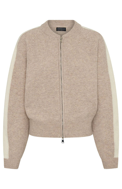 Stripe Me Down Knit Jacket Oat White