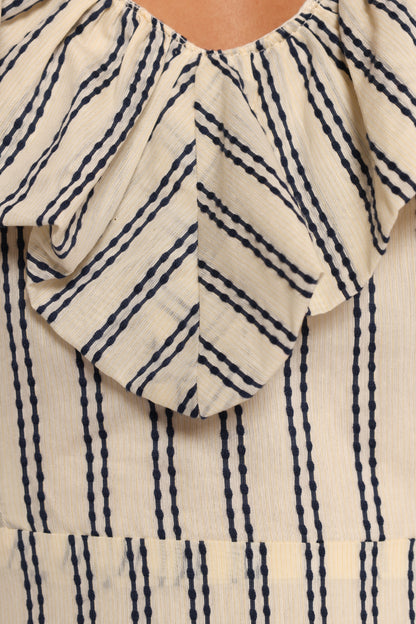 Bobbie Midi Dress Neutral Stripe