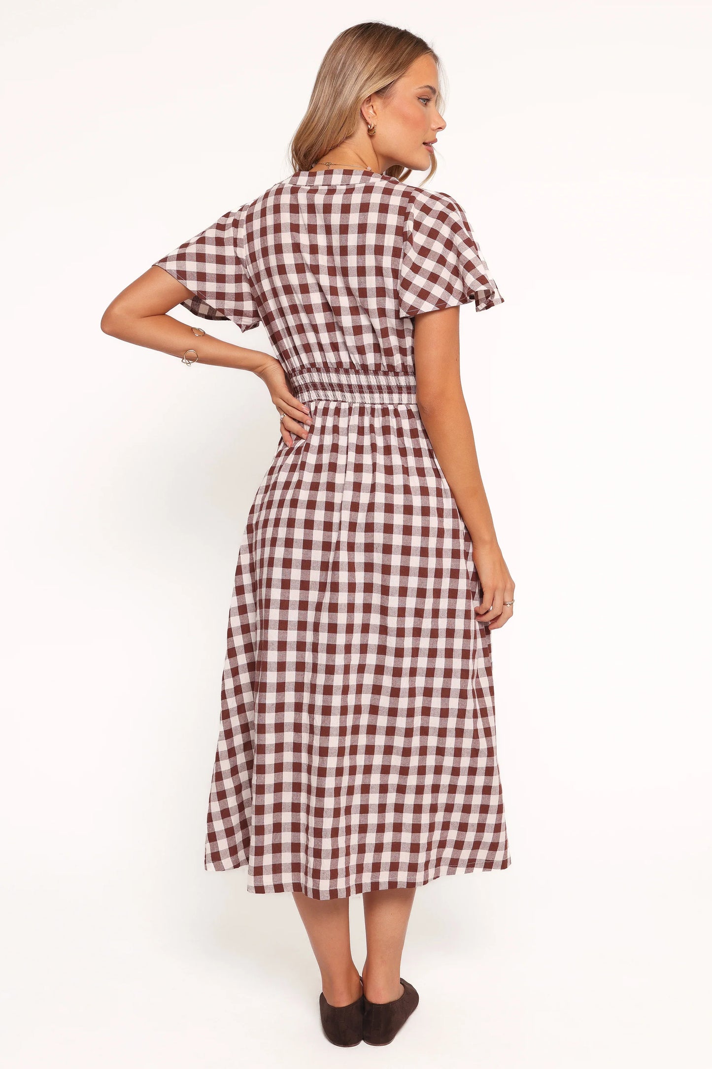 Robinson Maxi Dress Brown Gingham