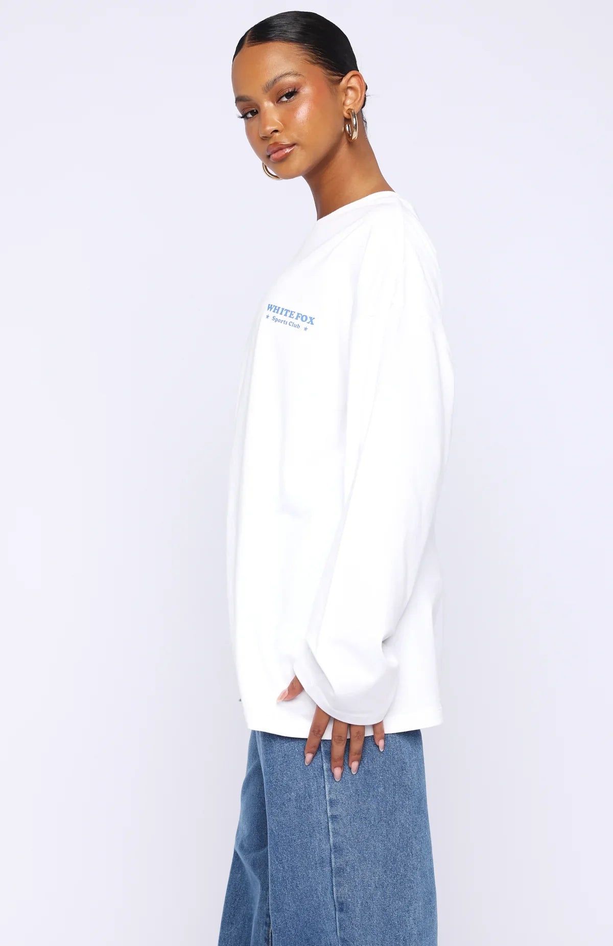 Little Bit Loud Oversized Long Sleeve Tee White