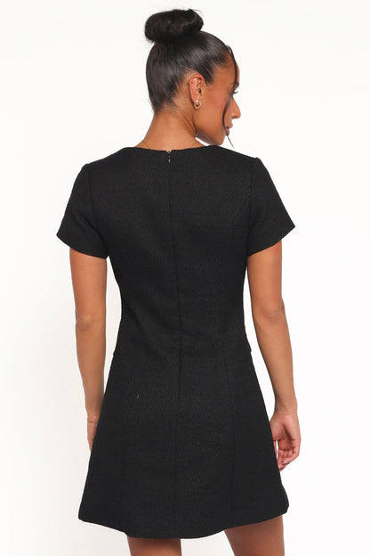 Sutton Mini Dress Black Tweed