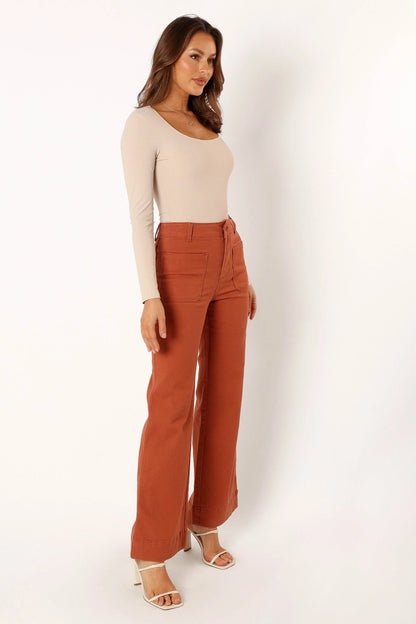 Nico Wide Leg Jean Tan