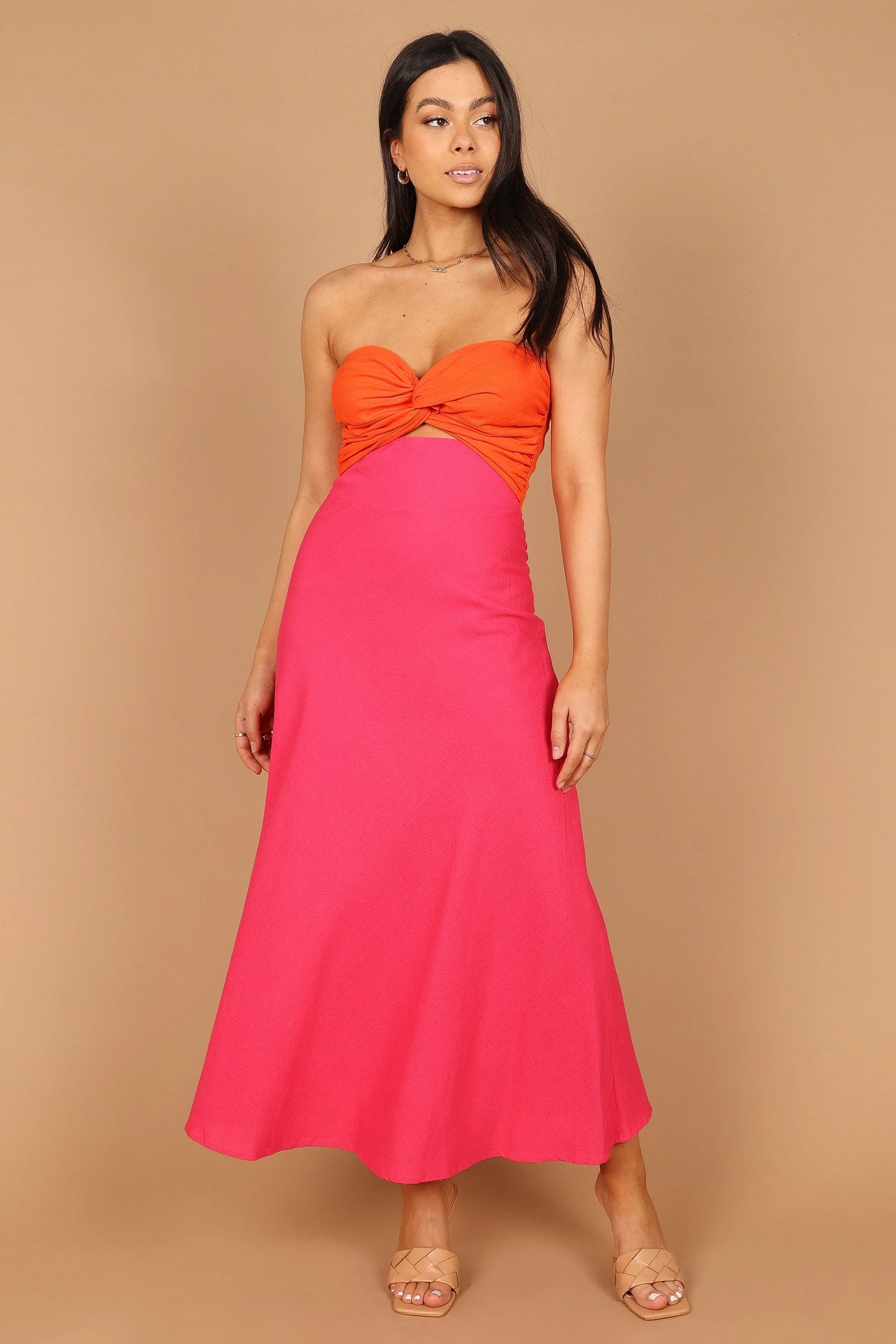 Rosetta Dress Fuchsia Orange