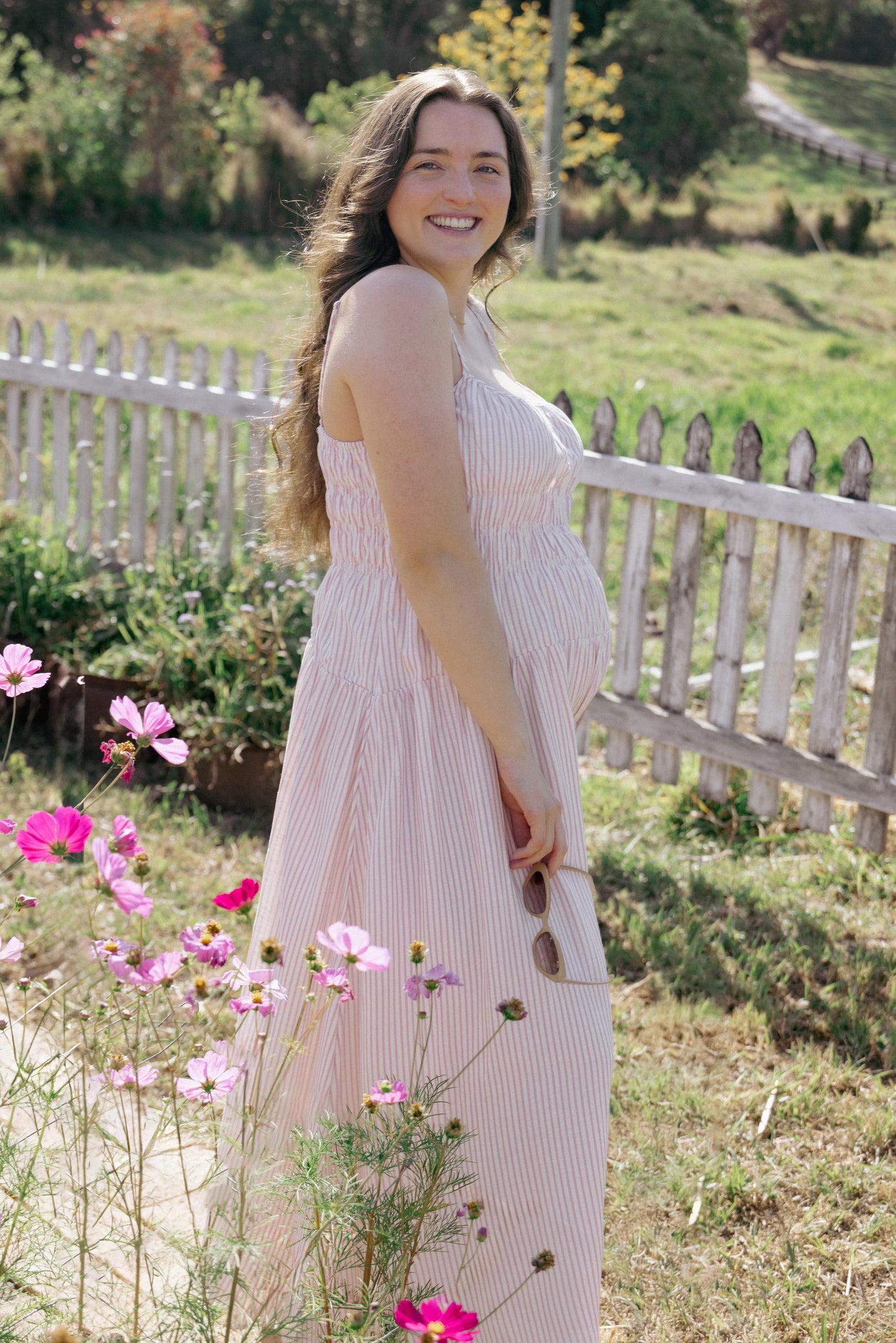 Brittany Maxi Dress Pink Stripe