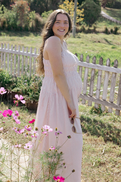 Brittany Maxi Dress Pink Stripe