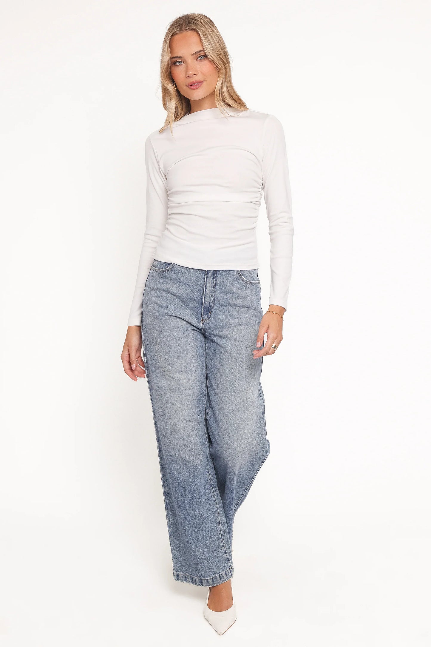 Nissa Long Sleeve Top White