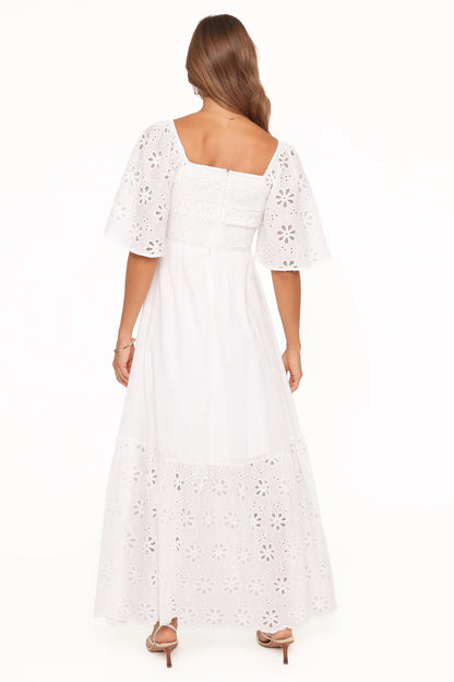 Xana Maxi Dress White Broderie