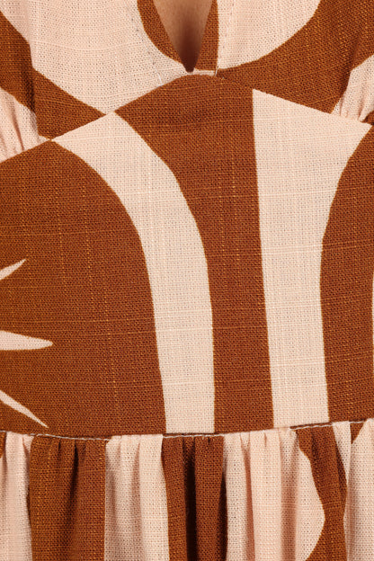 Zora Maxi Dress Tan Print