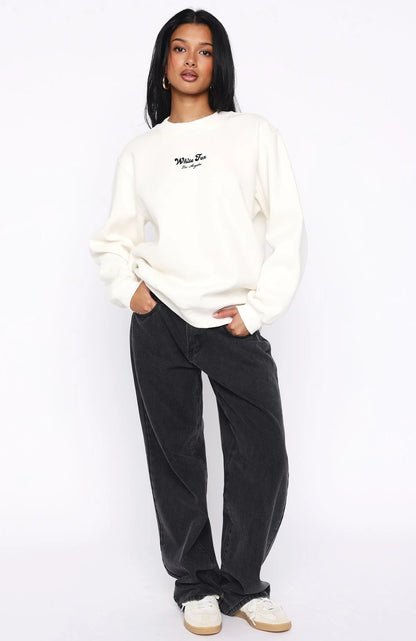 Through Thick And Thin Oversized Sweater Cream
