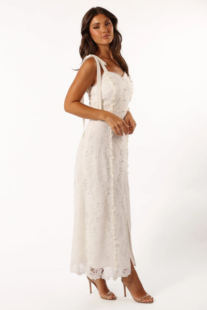 Jagger Midi Lace Dress White