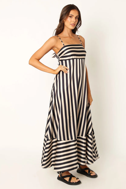 Brea Maxi Dress Black Stripe
