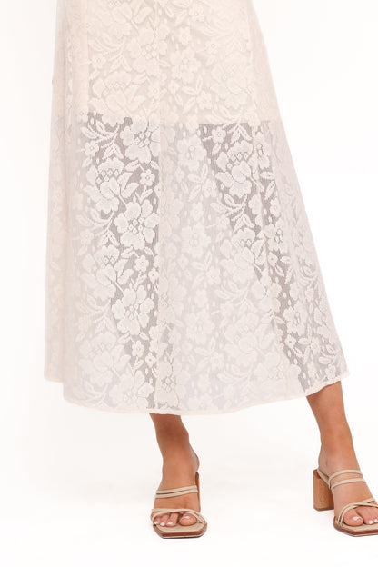 Danni Lace Midi Dress Ecru