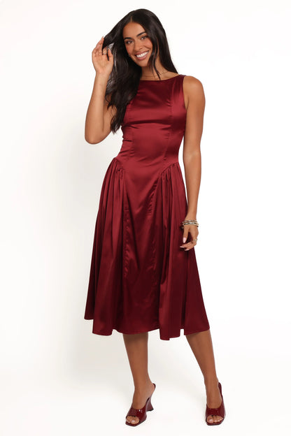 Katelyn Midi Dress Burgundy
