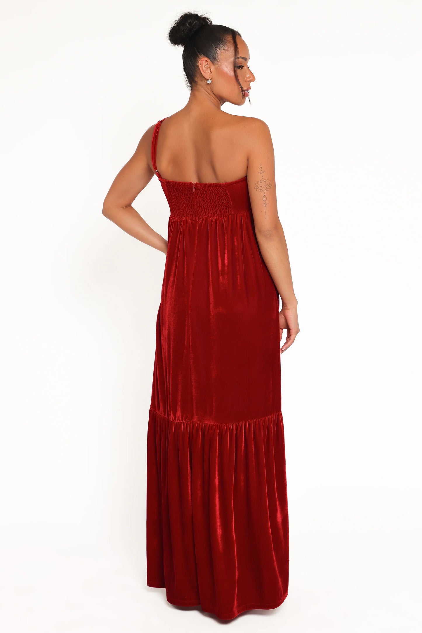 Betina Bow Front Maxi Dress Red Velvet