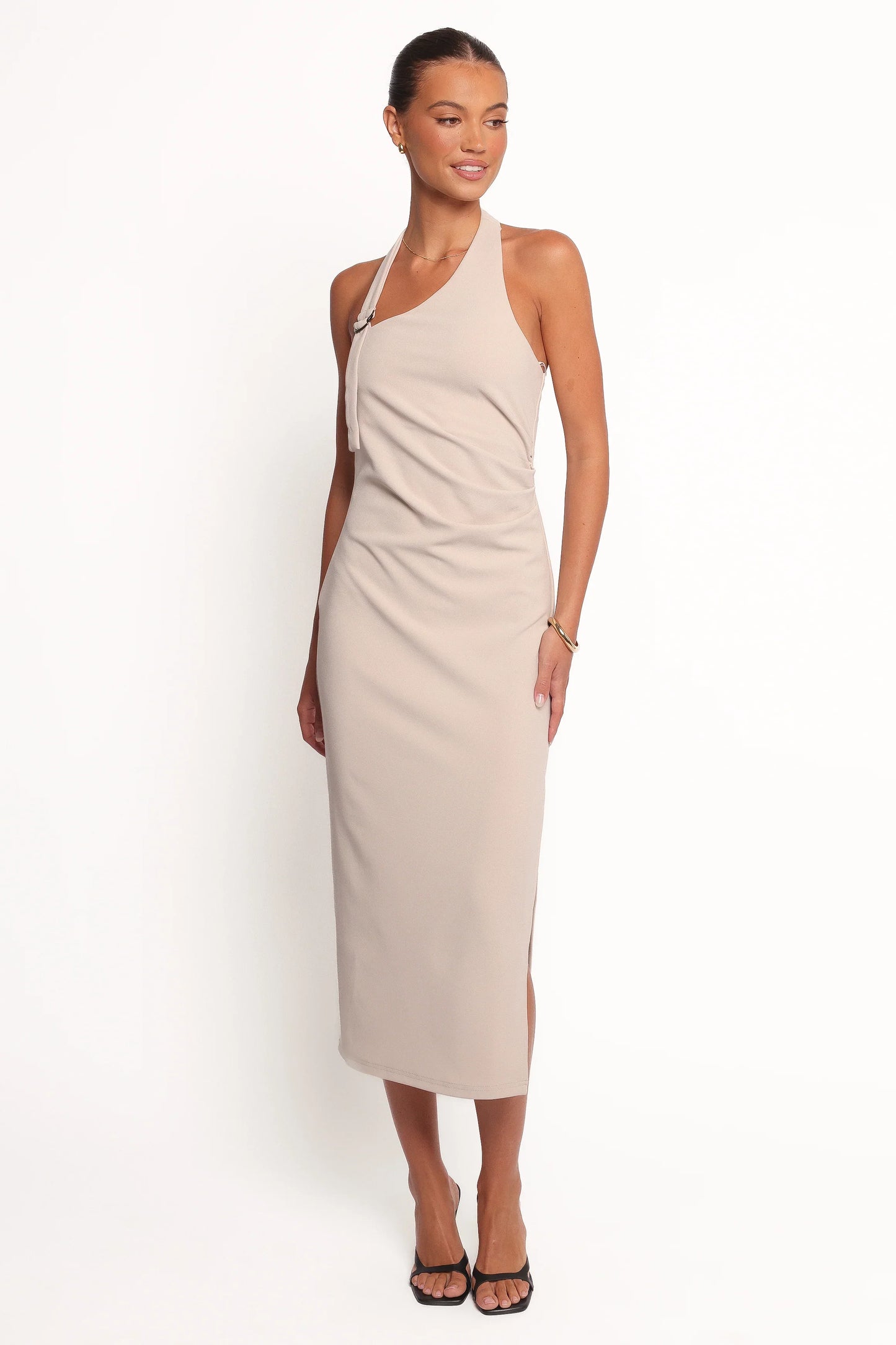 Sylvan Halter Midi Dress Stone