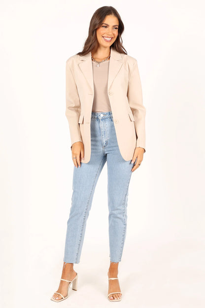 Myla Single Button Blazer Cream