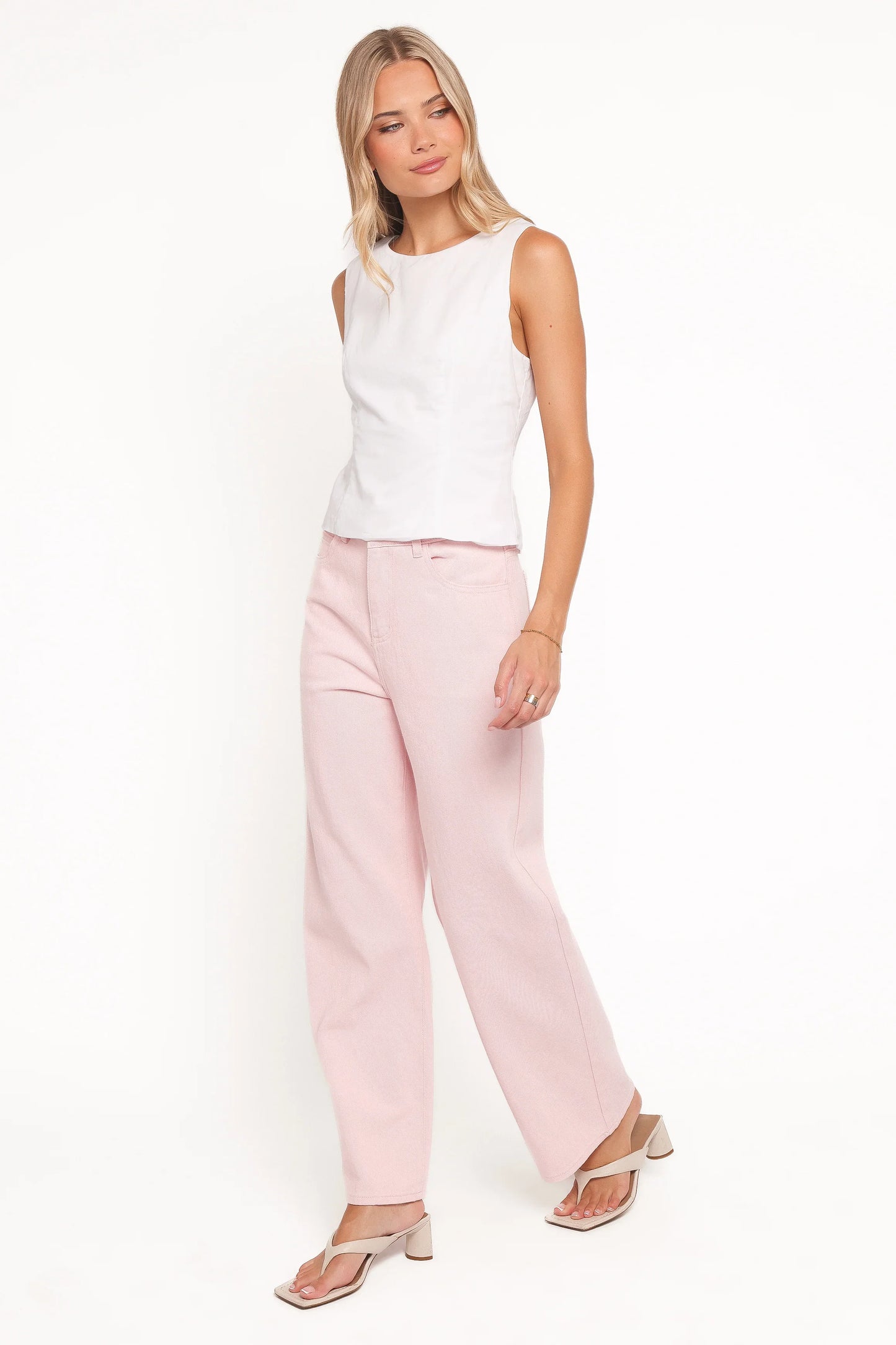 Ailis Wide Leg Jean Dusty Pink