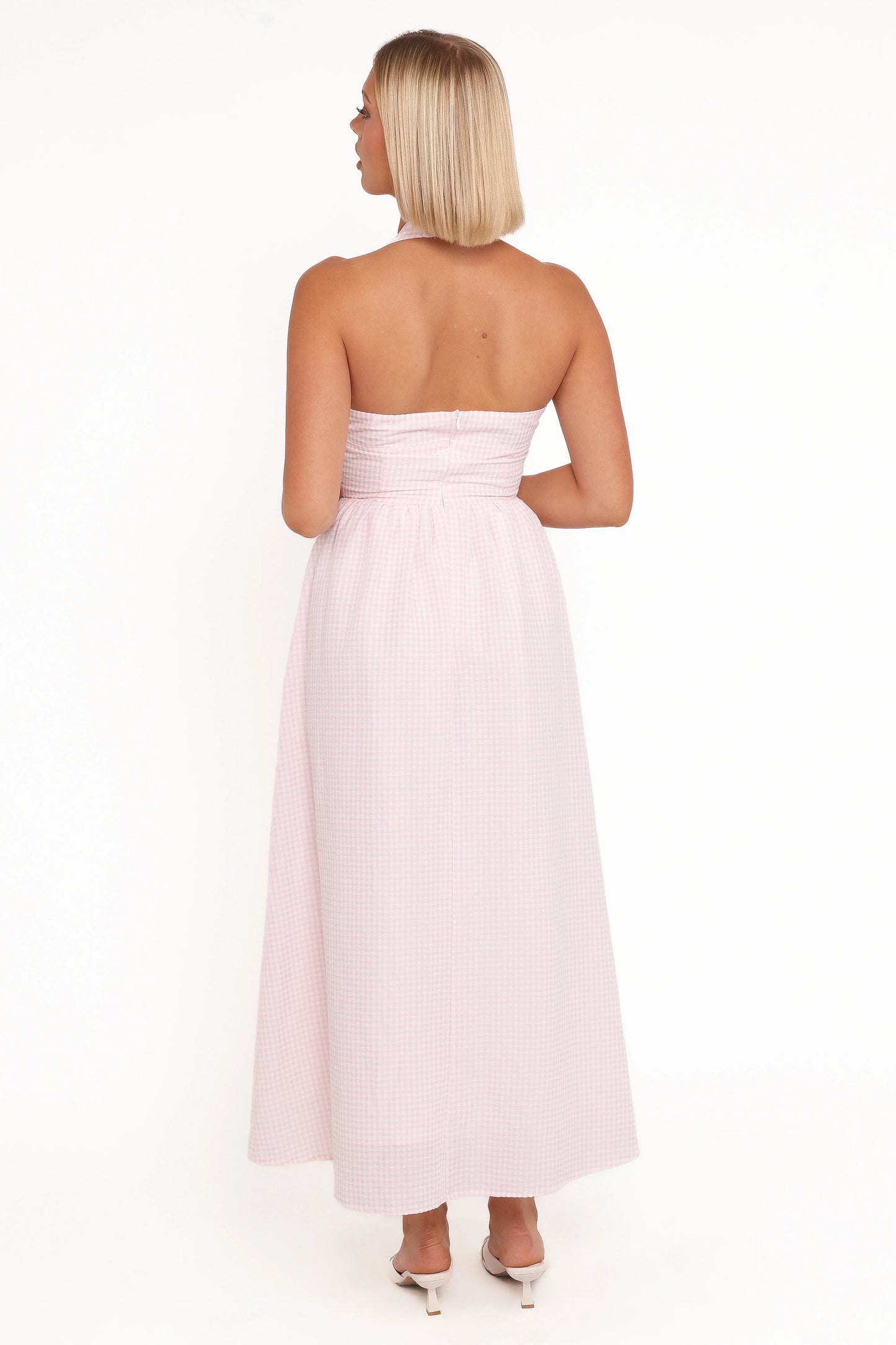 Margerie Halter Dress Pink Gingham