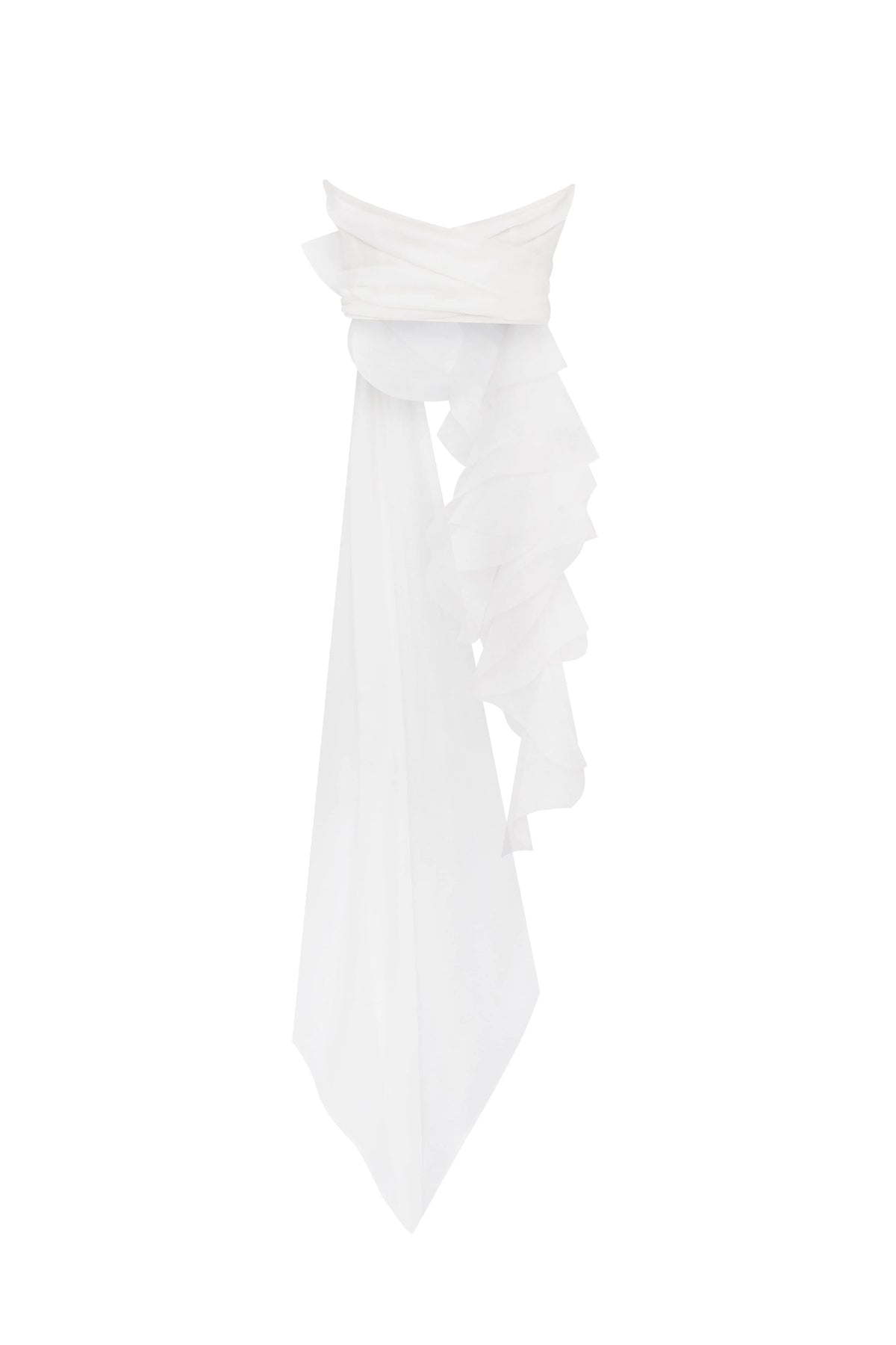 Dreamy blouse with meringue flounces in white Midnight Walk