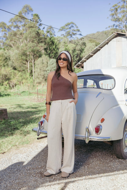Dean Linen Pants Beige