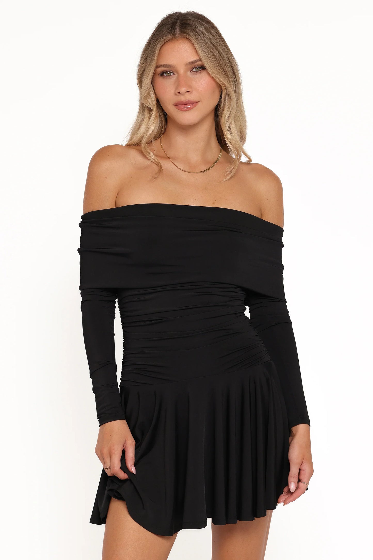Messina Off Shoulder Mini Dress Black