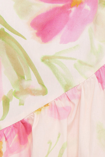 Zula Maxi Dress Pink Garden Floral